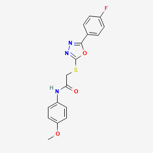 molecular formula C17H14FN3O3S B11367806 2-{[5-(4-fluorophenyl)-1,3,4-oxadiazol-2-yl]sulfanyl}-N-(4-methoxyphenyl)acetamide 