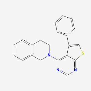 molecular formula C21H17N3S B11367820 4-(3,4-dihydro-1H-isoquinolin-2-yl)-5-phenylthieno[2,3-d]pyrimidine 