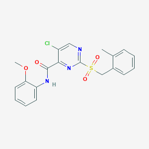 5-chloro-N-(2-methoxyphenyl)-2-[(2-methylbenzyl)sulfonyl]pyrimidine-4-carboxamide