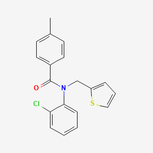 molecular formula C19H16ClNOS B11367830 N-(2-chlorophenyl)-4-methyl-N-(thiophen-2-ylmethyl)benzamide 