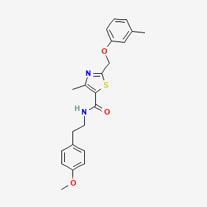 molecular formula C22H24N2O3S B11367840 N-[2-(4-methoxyphenyl)ethyl]-4-methyl-2-[(3-methylphenoxy)methyl]-1,3-thiazole-5-carboxamide 