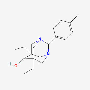 5,7-Diethyl-2-(4-methylphenyl)-1,3-diazatricyclo[3.3.1.1~3,7~]decan-6-ol