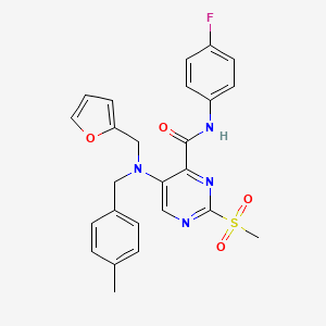 N-(4-fluorophenyl)-5-[(furan-2-ylmethyl)(4-methylbenzyl)amino]-2-(methylsulfonyl)pyrimidine-4-carboxamide