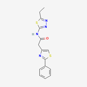 molecular formula C15H14N4OS2 B11367878 N-(5-ethyl-1,3,4-thiadiazol-2-yl)-2-(2-phenyl-1,3-thiazol-4-yl)acetamide 