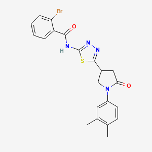 2-bromo-N-{5-[1-(3,4-dimethylphenyl)-5-oxopyrrolidin-3-yl]-1,3,4-thiadiazol-2-yl}benzamide