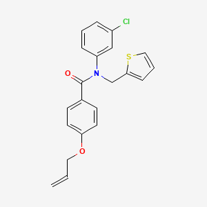 molecular formula C21H18ClNO2S B11367892 N-(3-chlorophenyl)-4-(prop-2-en-1-yloxy)-N-(thiophen-2-ylmethyl)benzamide 