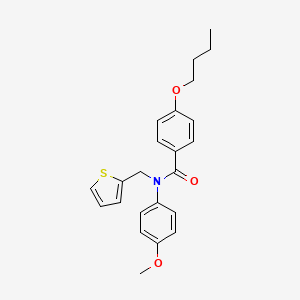 molecular formula C23H25NO3S B11367903 4-butoxy-N-(4-methoxyphenyl)-N-(thiophen-2-ylmethyl)benzamide 