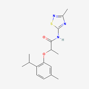 molecular formula C16H21N3O2S B11367924 2-(2-isopropyl-5-methylphenoxy)-N-(3-methyl-1,2,4-thiadiazol-5-yl)propanamide 