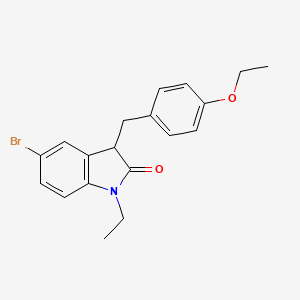 molecular formula C19H20BrNO2 B11367943 5-bromo-3-(4-ethoxybenzyl)-1-ethyl-1,3-dihydro-2H-indol-2-one 