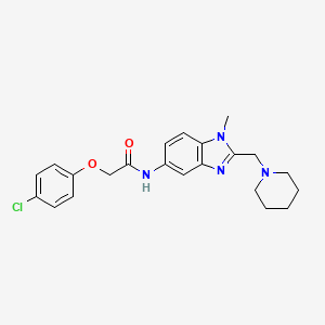 2-(4-chlorophenoxy)-N-[1-methyl-2-(piperidin-1-ylmethyl)-1H-benzimidazol-5-yl]acetamide