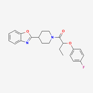 molecular formula C22H23FN2O3 B11367955 1-[4-(1,3-Benzoxazol-2-yl)piperidin-1-yl]-2-(4-fluorophenoxy)butan-1-one 