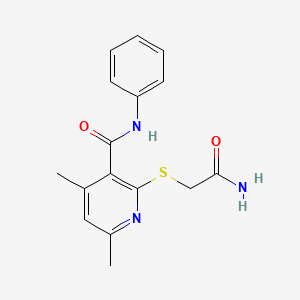 2-[(2-amino-2-oxoethyl)sulfanyl]-4,6-dimethyl-N-phenylpyridine-3-carboxamide