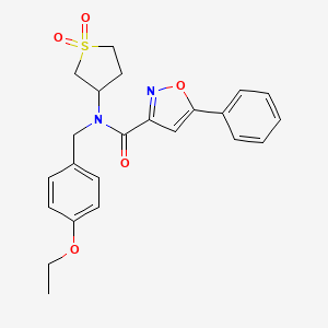 molecular formula C23H24N2O5S B11367989 N-(1,1-dioxidotetrahydrothiophen-3-yl)-N-(4-ethoxybenzyl)-5-phenyl-1,2-oxazole-3-carboxamide 