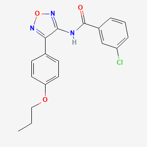 molecular formula C18H16ClN3O3 B11367998 3-chloro-N-[4-(4-propoxyphenyl)-1,2,5-oxadiazol-3-yl]benzamide 