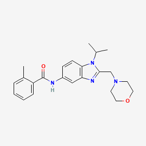 molecular formula C23H28N4O2 B11368061 2-methyl-N-[2-(morpholin-4-ylmethyl)-1-(propan-2-yl)-1H-benzimidazol-5-yl]benzamide 