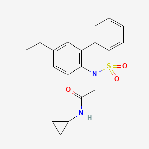 molecular formula C20H22N2O3S B11368072 N-cyclopropyl-2-(9-isopropyl-5,5-dioxido-6H-dibenzo[c,e][1,2]thiazin-6-yl)acetamide 