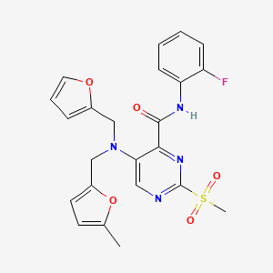 N-(2-fluorophenyl)-5-{(furan-2-ylmethyl)[(5-methylfuran-2-yl)methyl]amino}-2-(methylsulfonyl)pyrimidine-4-carboxamide