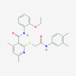 molecular formula C26H29N3O3S B11368099 2-({2-[(3,4-dimethylphenyl)amino]-2-oxoethyl}sulfanyl)-N-(2-ethoxyphenyl)-4,6-dimethylpyridine-3-carboxamide 