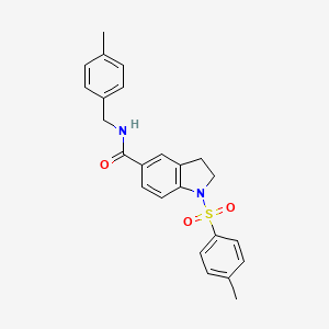 molecular formula C24H24N2O3S B11368103 1-(4-Methylbenzenesulfonyl)-N-[(4-methylphenyl)methyl]-2,3-dihydro-1H-indole-5-carboxamide 