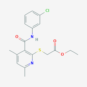 molecular formula C18H19ClN2O3S B11368108 Ethyl ({3-[(3-chlorophenyl)carbamoyl]-4,6-dimethylpyridin-2-yl}sulfanyl)acetate 