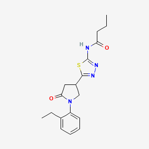 N-{5-[1-(2-ethylphenyl)-5-oxopyrrolidin-3-yl]-1,3,4-thiadiazol-2-yl}butanamide