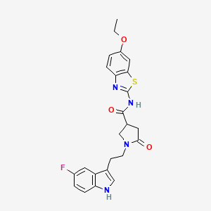 molecular formula C24H23FN4O3S B11368146 N-(6-ethoxy-1,3-benzothiazol-2-yl)-1-[2-(5-fluoro-1H-indol-3-yl)ethyl]-5-oxopyrrolidine-3-carboxamide 