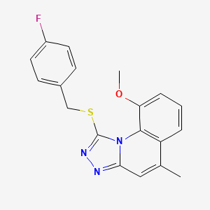 1-[(4-Fluorobenzyl)sulfanyl]-9-methoxy-5-methyl[1,2,4]triazolo[4,3-a]quinoline