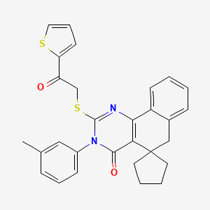 3-(3-Methylphenyl)-2-{[2-oxo-2-(thiophen-2-YL)ethyl]sulfanyl}-4,6-dihydro-3H-spiro[benzo[H]quinazoline-5,1'-cyclopentan]-4-one