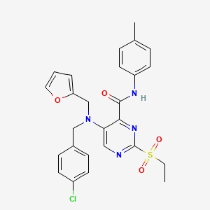 5-[(4-chlorobenzyl)(furan-2-ylmethyl)amino]-2-(ethylsulfonyl)-N-(4-methylphenyl)pyrimidine-4-carboxamide