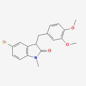 molecular formula C18H18BrNO3 B11368204 5-bromo-3-(3,4-dimethoxybenzyl)-1-methyl-1,3-dihydro-2H-indol-2-one 