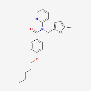 N-[(5-methylfuran-2-yl)methyl]-4-(pentyloxy)-N-(pyridin-2-yl)benzamide