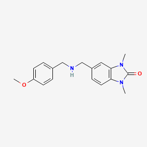 molecular formula C18H21N3O2 B11368226 5-{[(4-methoxybenzyl)amino]methyl}-1,3-dimethyl-1,3-dihydro-2H-benzimidazol-2-one 