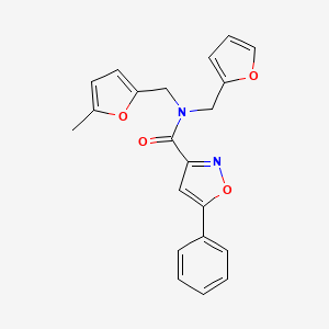 N-(furan-2-ylmethyl)-N-[(5-methylfuran-2-yl)methyl]-5-phenyl-1,2-oxazole-3-carboxamide