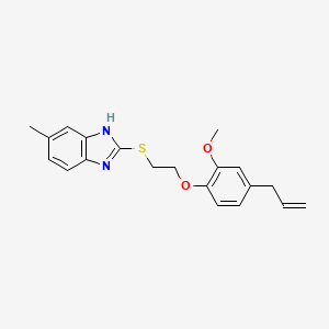 2-({2-[2-methoxy-4-(prop-2-en-1-yl)phenoxy]ethyl}sulfanyl)-5-methyl-1H-benzimidazole