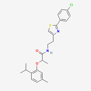 N-{2-[2-(4-chlorophenyl)-1,3-thiazol-4-yl]ethyl}-2-[5-methyl-2-(propan-2-yl)phenoxy]propanamide