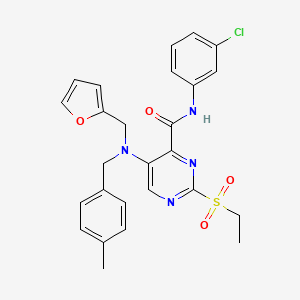 molecular formula C26H25ClN4O4S B11368264 N-(3-chlorophenyl)-2-(ethylsulfonyl)-5-[(furan-2-ylmethyl)(4-methylbenzyl)amino]pyrimidine-4-carboxamide 