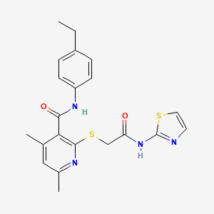 N-(4-ethylphenyl)-4,6-dimethyl-2-{[2-oxo-2-(1,3-thiazol-2-ylamino)ethyl]sulfanyl}pyridine-3-carboxamide