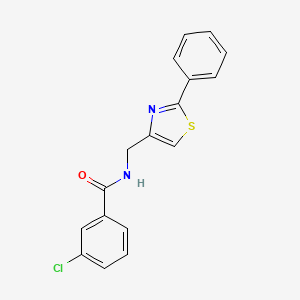 3-chloro-N-[(2-phenyl-1,3-thiazol-4-yl)methyl]benzamide