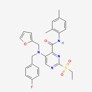 N-(2,4-dimethylphenyl)-2-(ethylsulfonyl)-5-[(4-fluorobenzyl)(furan-2-ylmethyl)amino]pyrimidine-4-carboxamide