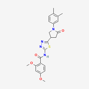 molecular formula C23H24N4O4S B11368308 N-{5-[1-(3,4-dimethylphenyl)-5-oxopyrrolidin-3-yl]-1,3,4-thiadiazol-2-yl}-2,4-dimethoxybenzamide 