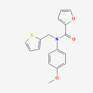 molecular formula C17H15NO3S B11368334 N-(4-methoxyphenyl)-N-[(thiophen-2-yl)methyl]furan-2-carboxamide 