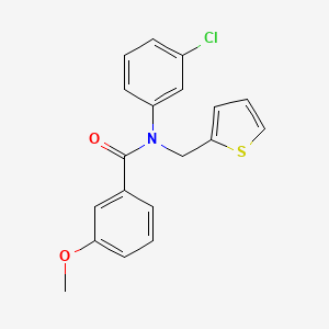 molecular formula C19H16ClNO2S B11368342 N-(3-chlorophenyl)-3-methoxy-N-(thiophen-2-ylmethyl)benzamide 