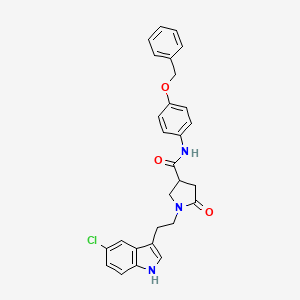 molecular formula C28H26ClN3O3 B11368353 N-[4-(benzyloxy)phenyl]-1-[2-(5-chloro-1H-indol-3-yl)ethyl]-5-oxopyrrolidine-3-carboxamide 