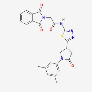 molecular formula C24H21N5O4S B11368360 N-{5-[1-(3,5-dimethylphenyl)-5-oxopyrrolidin-3-yl]-1,3,4-thiadiazol-2-yl}-2-(1,3-dioxo-1,3-dihydro-2H-isoindol-2-yl)acetamide 