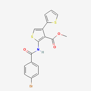 molecular formula C17H12BrNO3S2 B11368364 Methyl 5'-(4-bromobenzamido)-[2,3'-bithiophene]-4'-carboxylate 