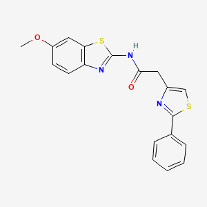 N-(6-methoxy-1,3-benzothiazol-2-yl)-2-(2-phenyl-1,3-thiazol-4-yl)acetamide