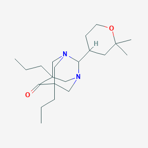 molecular formula C21H36N2O2 B11368394 2-(2,2-dimethyltetrahydro-2H-pyran-4-yl)-5,7-dipropyl-1,3-diazatricyclo[3.3.1.1~3,7~]decan-6-one 