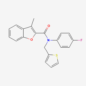 molecular formula C21H16FNO2S B11368415 N-(4-fluorophenyl)-3-methyl-N-(thiophen-2-ylmethyl)-1-benzofuran-2-carboxamide 