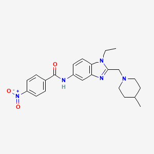 molecular formula C23H27N5O3 B11368427 N-{1-ethyl-2-[(4-methylpiperidin-1-yl)methyl]-1H-benzimidazol-5-yl}-4-nitrobenzamide 