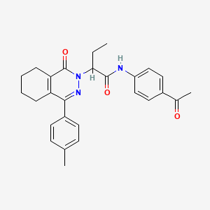 N-(4-acetylphenyl)-2-[4-(4-methylphenyl)-1-oxo-5,6,7,8-tetrahydrophthalazin-2(1H)-yl]butanamide